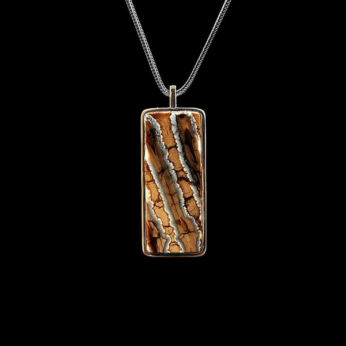 DYQ Jewelry Nothing To Worry Pendant 925 Silver Fossil Mammoth tooth Inlay One OFF