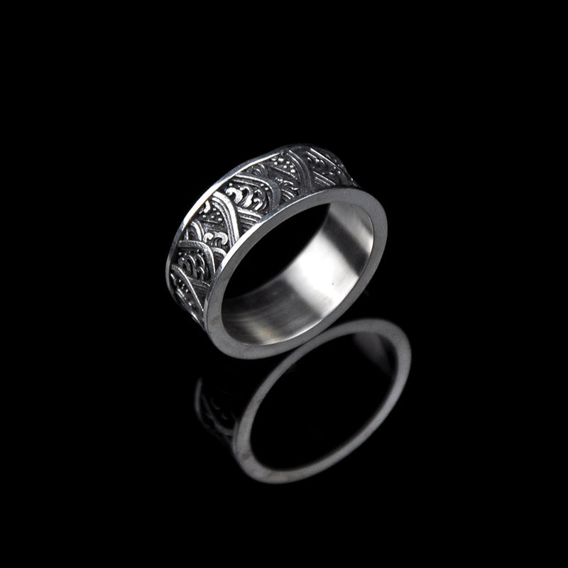 DYQ Jewelry Japan Wave Ring 925 Silver Ring Wide Ring Man's Ring