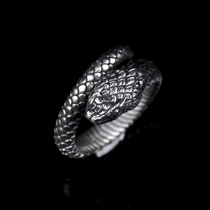 DYQ Jewelry Snake Ring 925 Silver Ring Man's Ring Antique Snake Ring