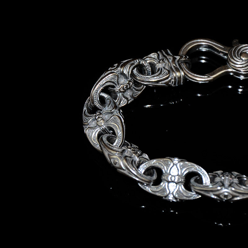 DYQ Jewelry Altas 925 Silver Bracelet For Men Gentleman Bracelet Mens Cuff Bracelets