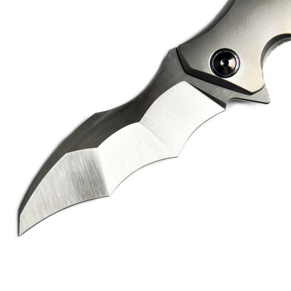 Maxace Dragon MDG02 M390 Satin Blade Titanium Handle Frame Lock Folding Knife yellow screws