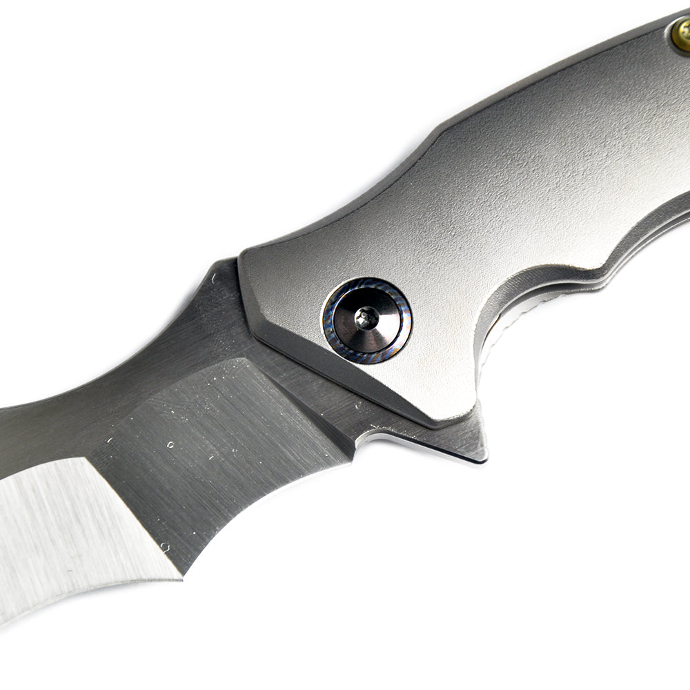 Maxace Dragon MDG02 M390 Satin Blade Titanium Handle Frame Lock Folding Knife yellow screws