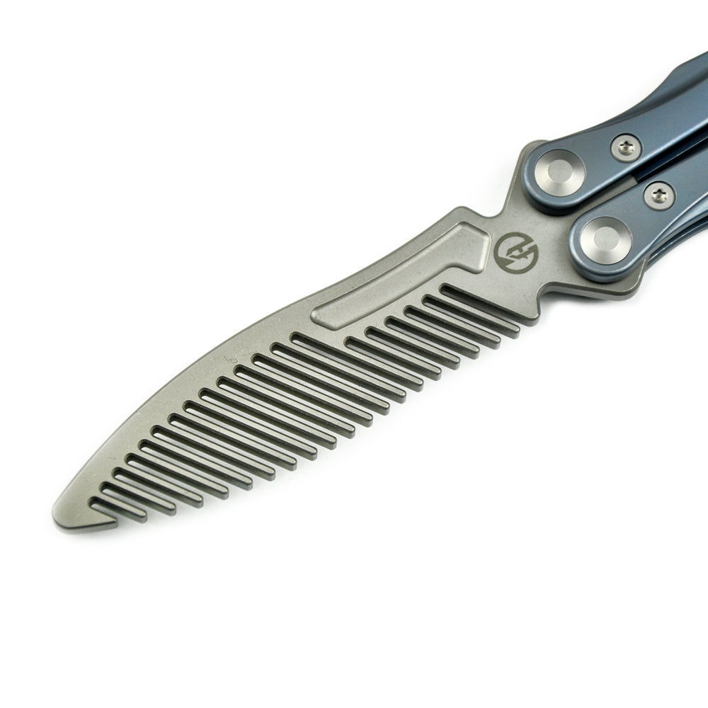 Maxace Knives Loran 2.0 MLR205 M390 Blade Blue Titanium Handle Balisong Butterfly Knife