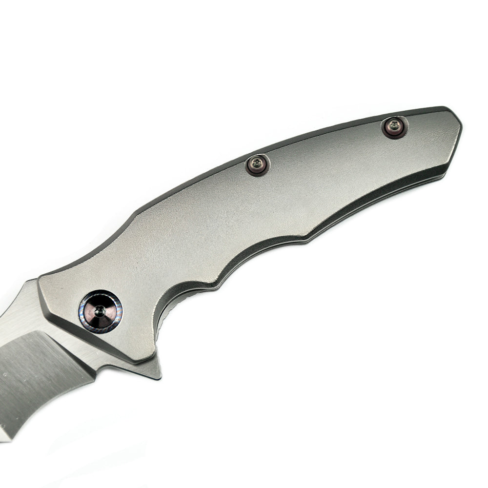 Maxace Dragon MDG02 M390 Satin Blade Titanium Handle Frame Lock Folding Knife yellow screws