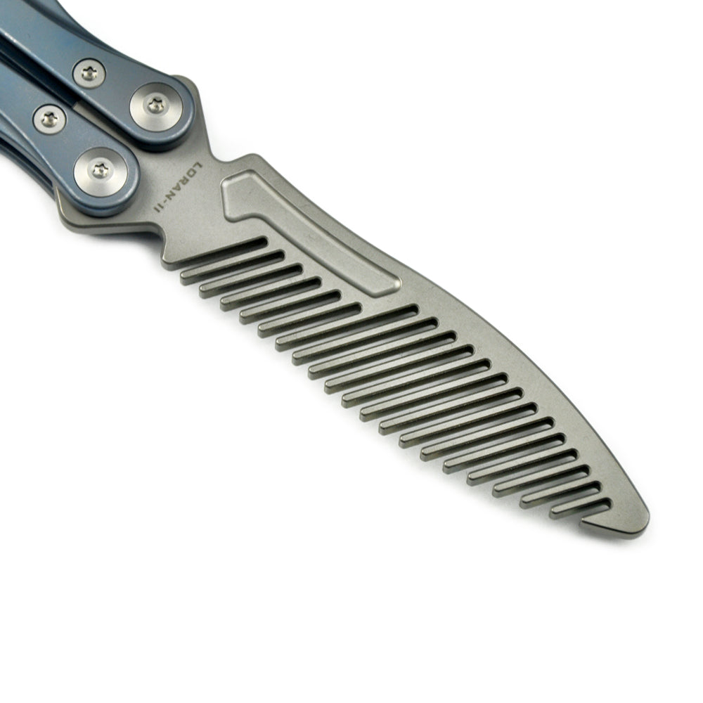 Maxace Knives Loran 2.0 MLR205 M390 Blade Blue Titanium Handle Balisong Butterfly Knife