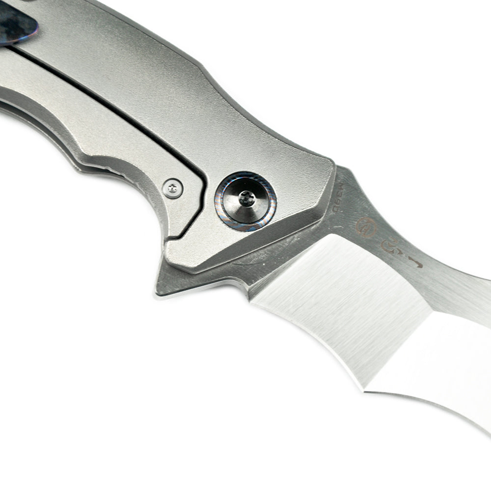 Maxace Dragon MDG02 M390 Satin Blade Titanium Handle Frame Lock Folding Knife yellow screws