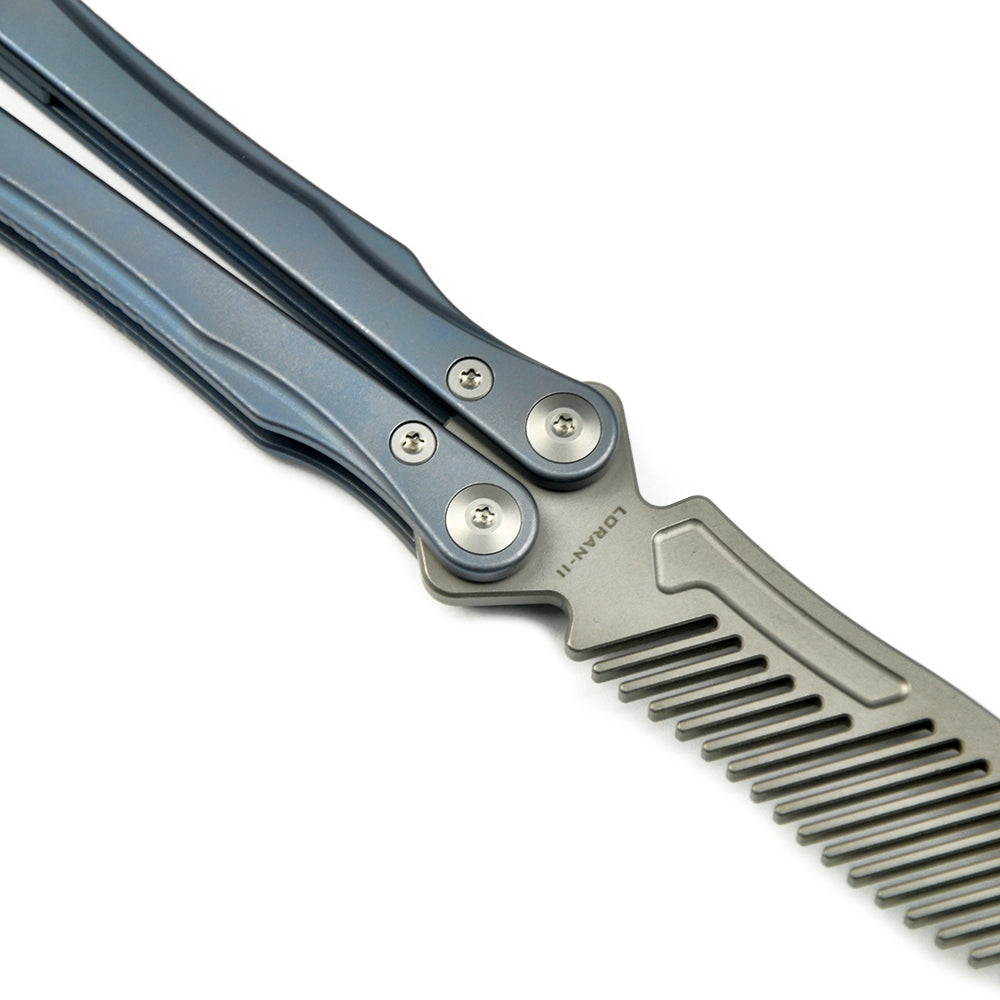 Maxace Knives Loran 2.0 MLR205 M390 Blade Blue Titanium Handle Balisong Butterfly Knife