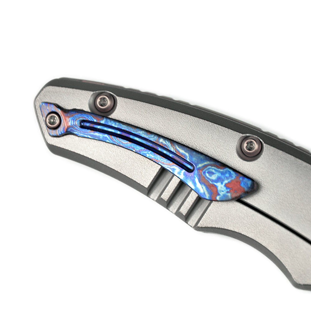 Maxace Dragon MDG02 M390 Satin Blade Titanium Handle Frame Lock Folding Knife yellow screws