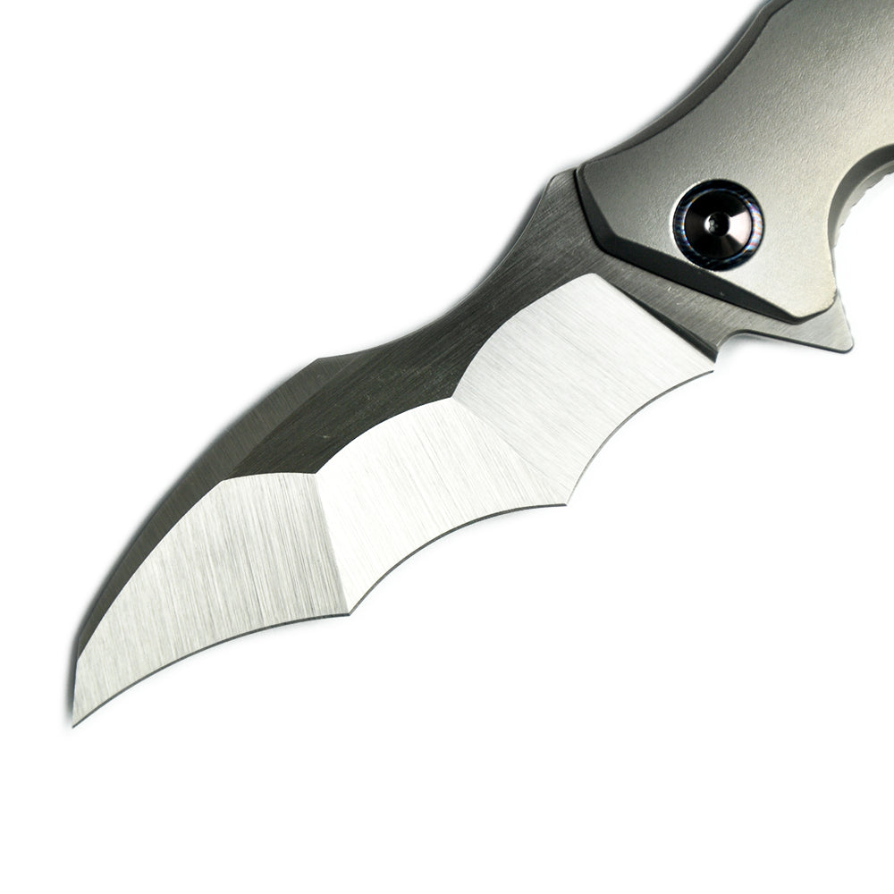 Maxace Dragon MDG01 M390 Satin Blade Titanium Handle  Frame Lock Folding Knife Blue screws
