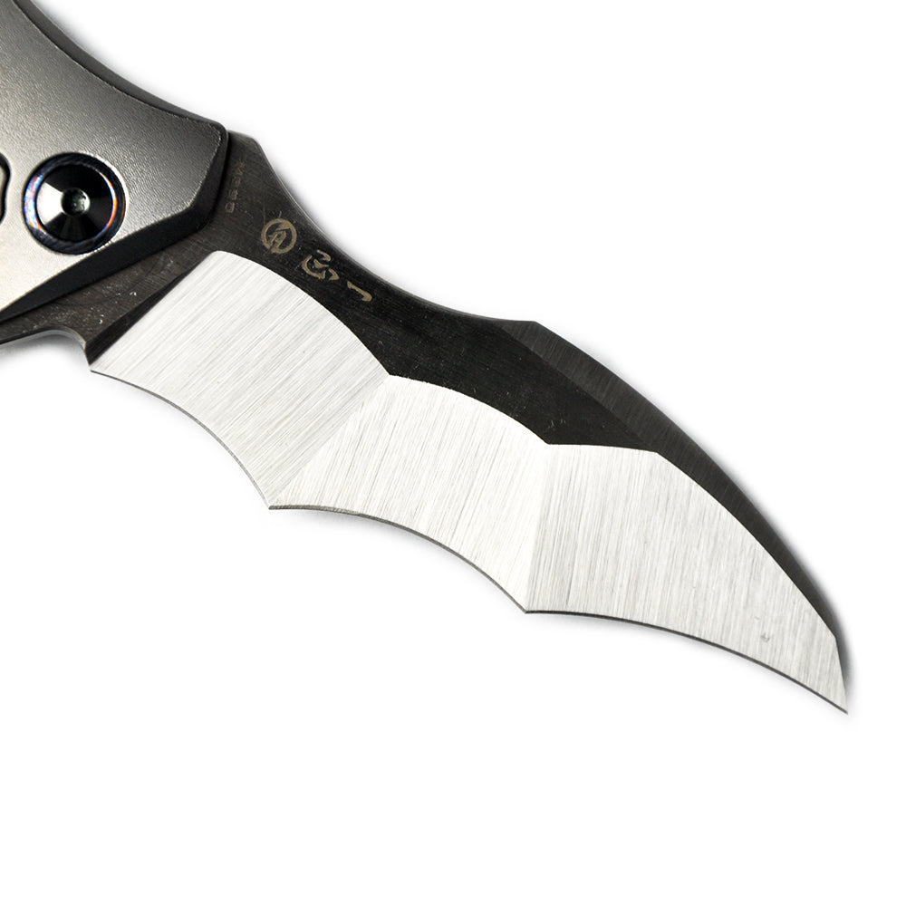 Maxace Dragon MDG01 M390 Satin Blade Titanium Handle  Frame Lock Folding Knife Blue screws