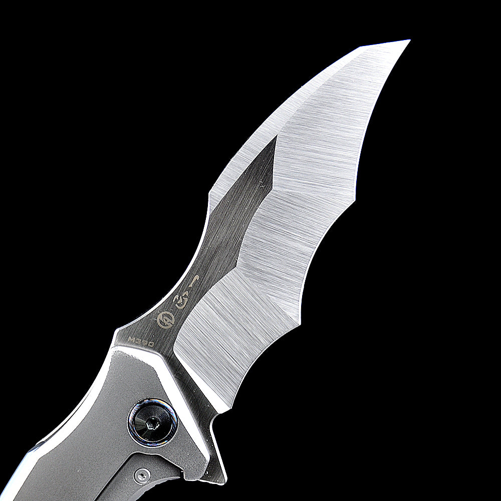 Maxace Dragon MDG01 M390 Satin Blade Titanium Handle  Frame Lock Folding Knife Blue screws