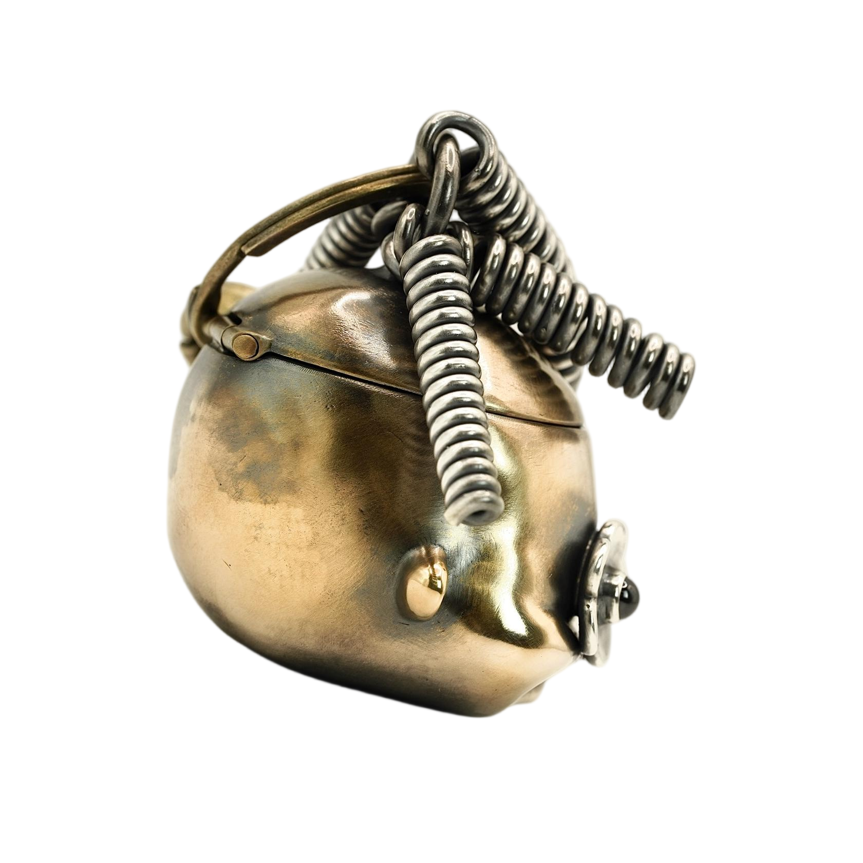 BeanArtMetal Doll-shaped jewelry box medicine box Handmake Brass Silver stainless steel Metal