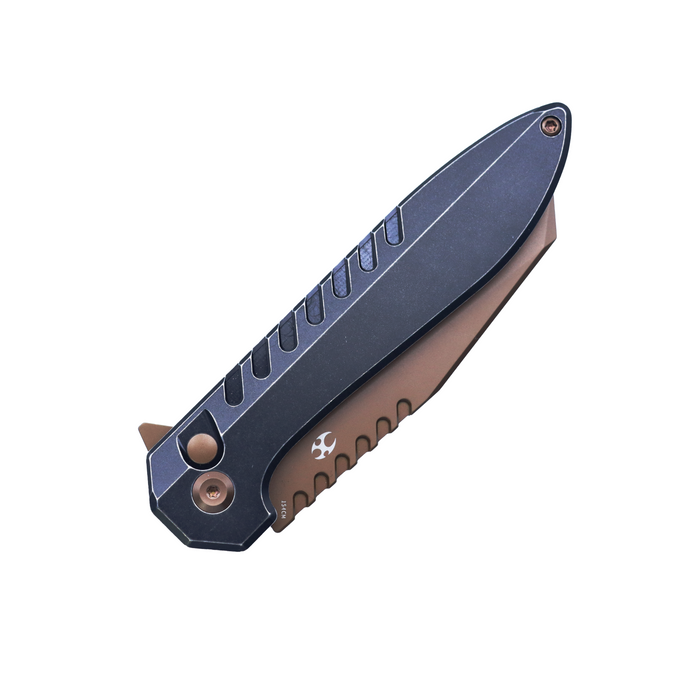 KANSEPT Kosame T1093F7 154CM Blade Titanium Handle Button Lock