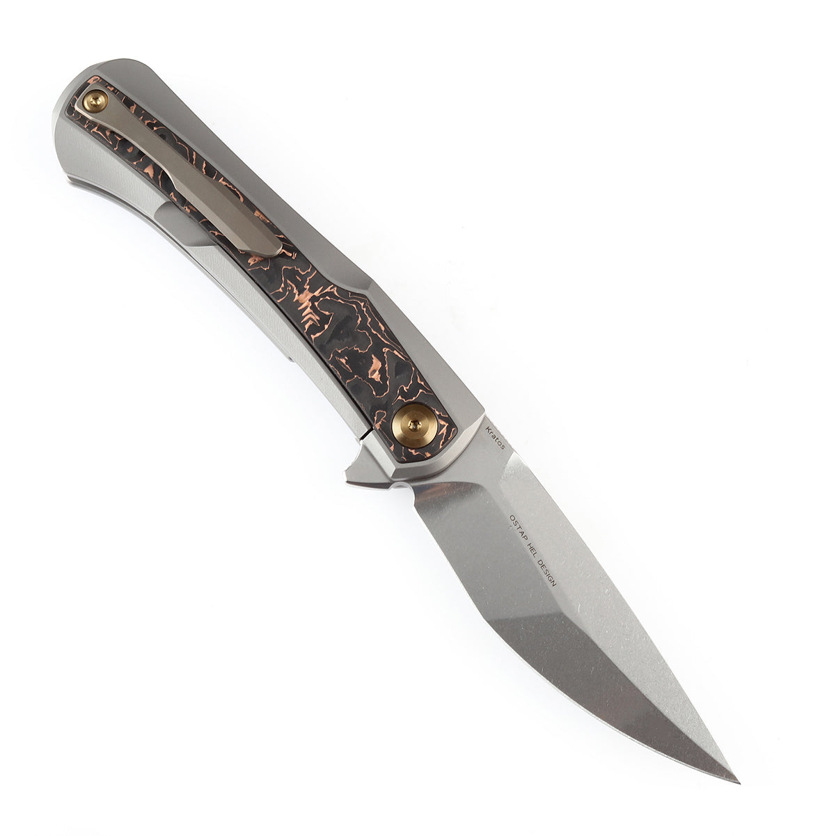 Kansept Kratos K1024A7 CPM-S35VN Blade Copper Carbon Fiber Handle Folding Knife