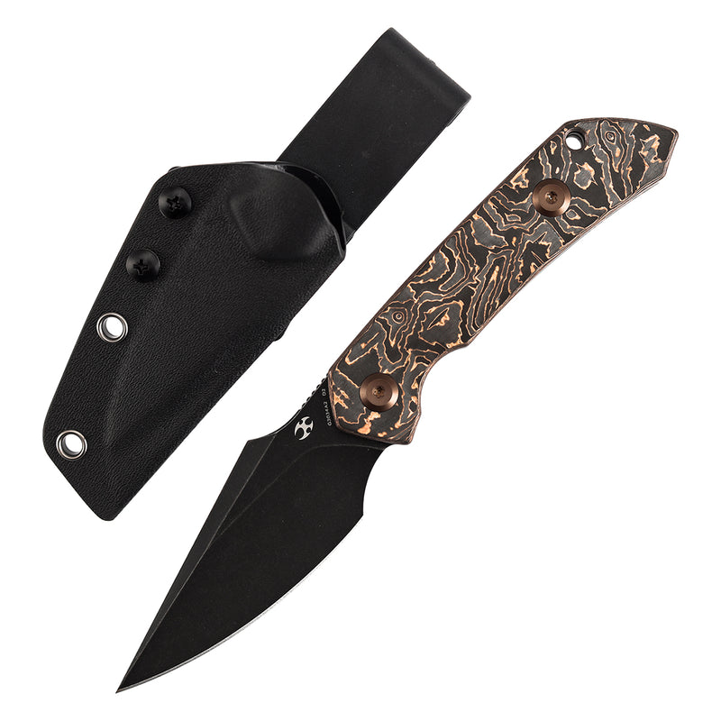 Kansept Fenrir G3034A2 D2 Blade Copper Carbon Fiber Handle Fixed Blade Knife