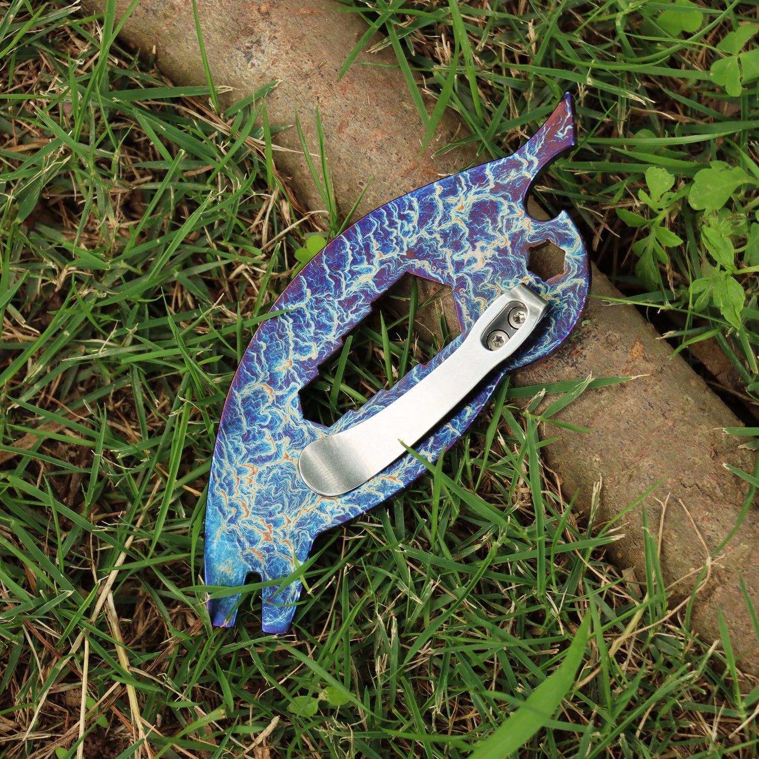 Kansept EDC CrowBar G009A5 Titanium with Lightning Strike Finish Multifunctional EDC Tool