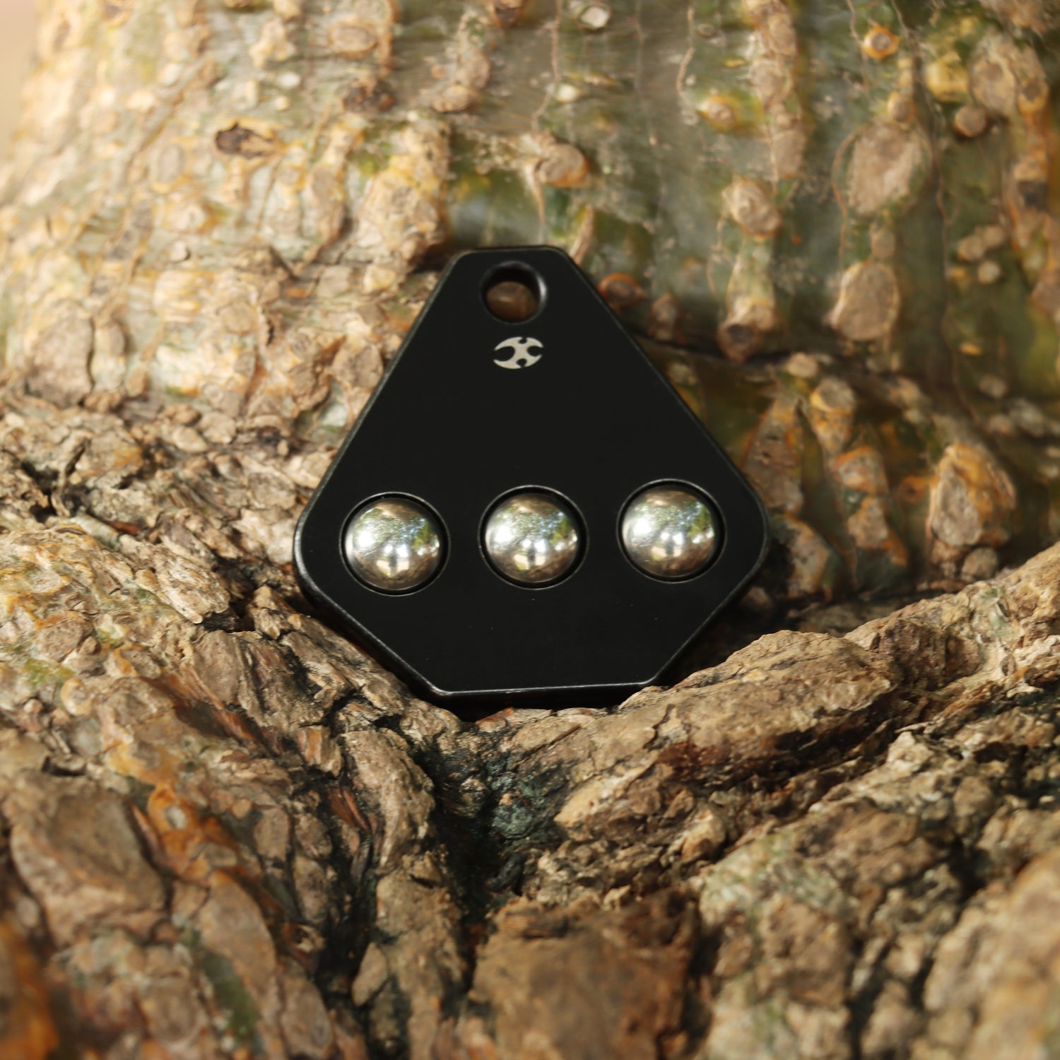 Kansept EDC Roller G012R3 Black Stonewash Titanium with Three Steel Balls for Stress-Relief with Lanyard Hole EDC