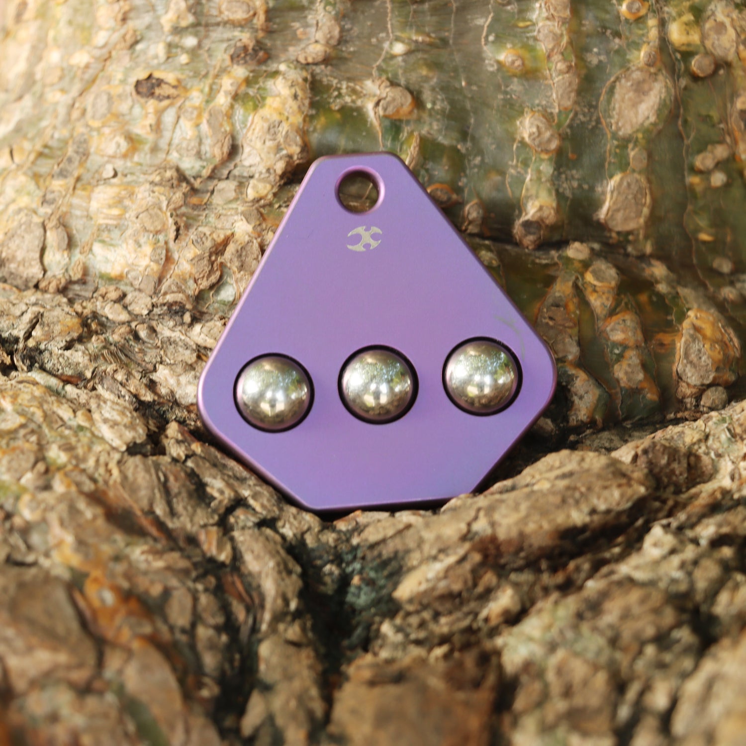 Kansept EDC Roller G012R4 Purple Titanium with Three Steel Balls for Stress-Relief with Lanyard Hole EDC-Kevin