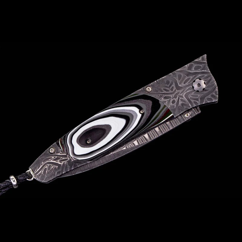 William henry B30 0CTANE Damascus Blade Damascus Handle Pocket Knife Button Lock Knives