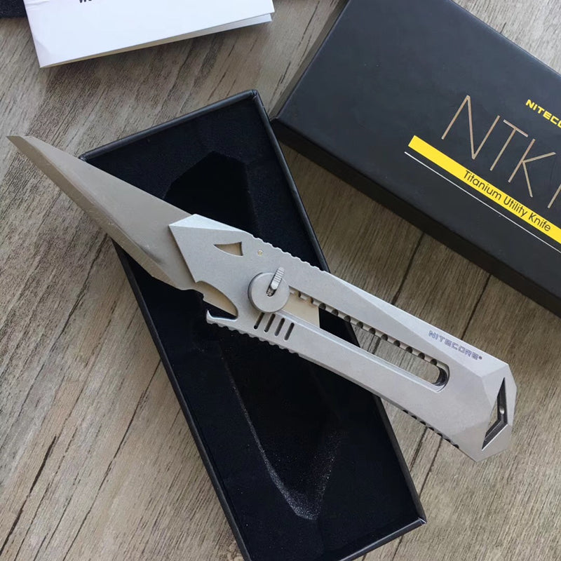 Nitecore NTK10 钛合金实用刀 EDC 刀紧急玻璃破碎器带 LumenTac 钥匙扣