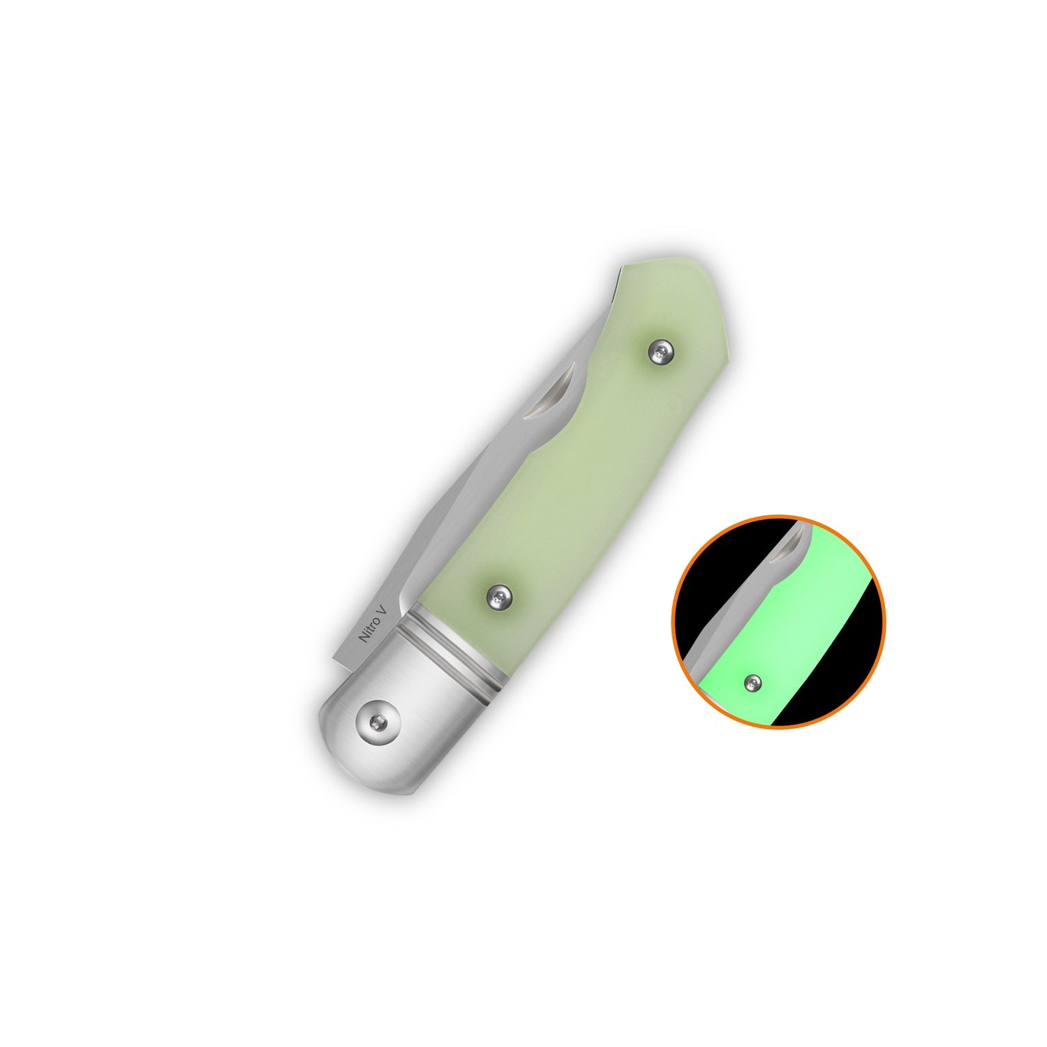 QSP Heron QS175-A Nitro-V Blade Glow-in-the-Dark G10 Handle Clip Point Lock Folding Knife