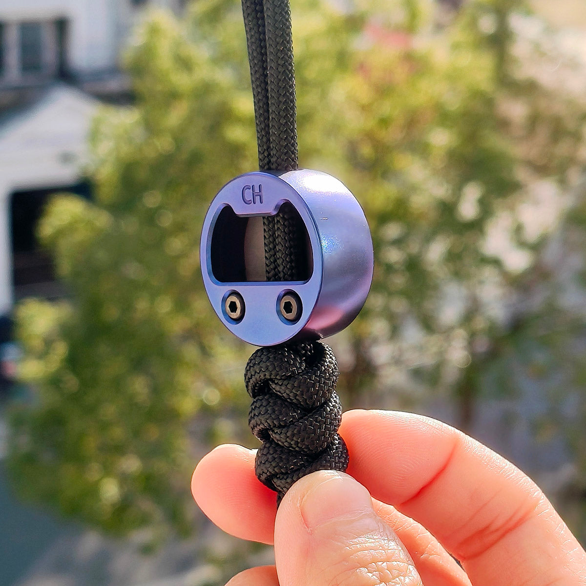 Cpprhd POP Bead Titanium Bottle Opener Limited Paracord Knife Lanyard Bead Anodized Purple