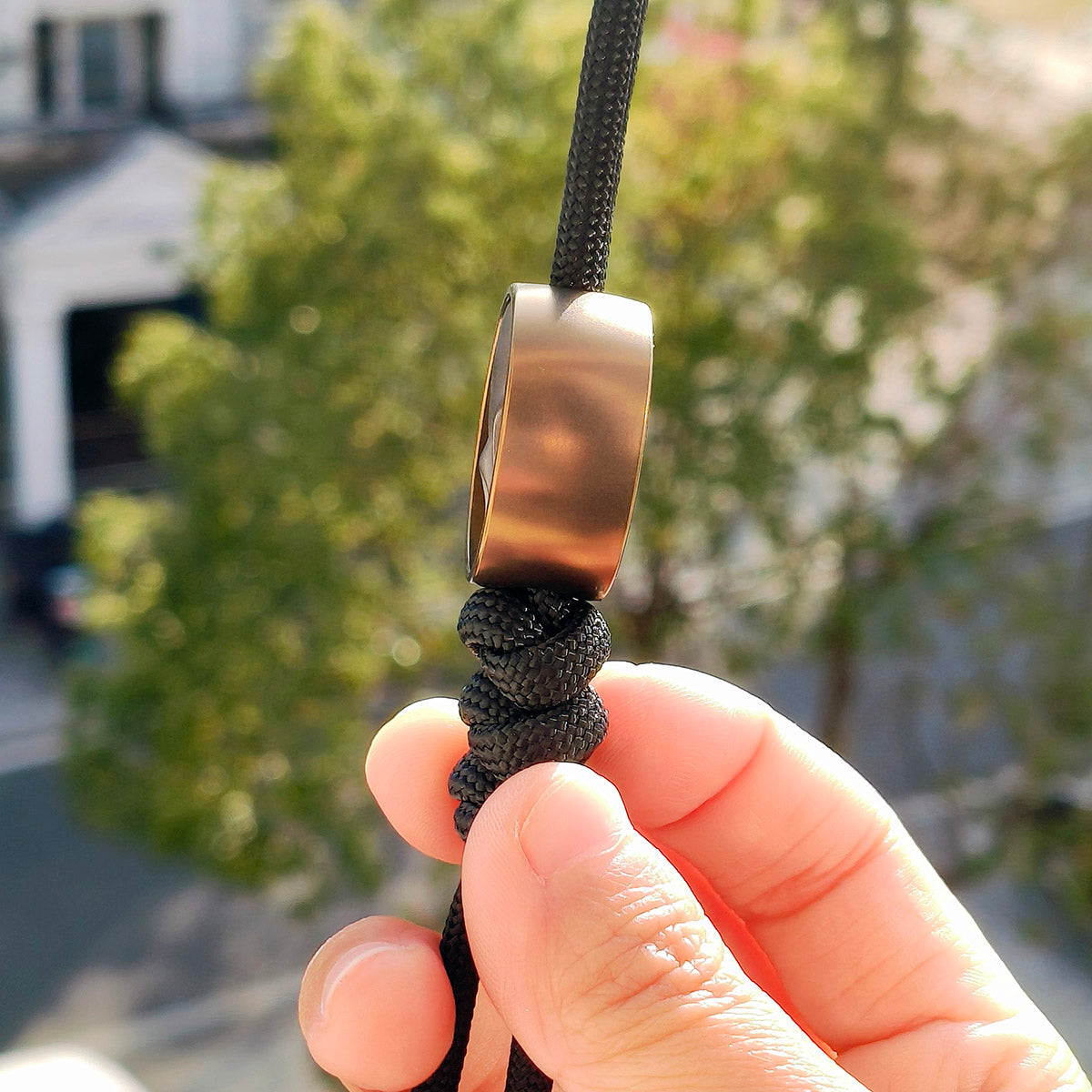 Cpprhd POP Bead Titanium Bottle Opener Limited Paracord Knife Lanyard Bead Anodized Brown