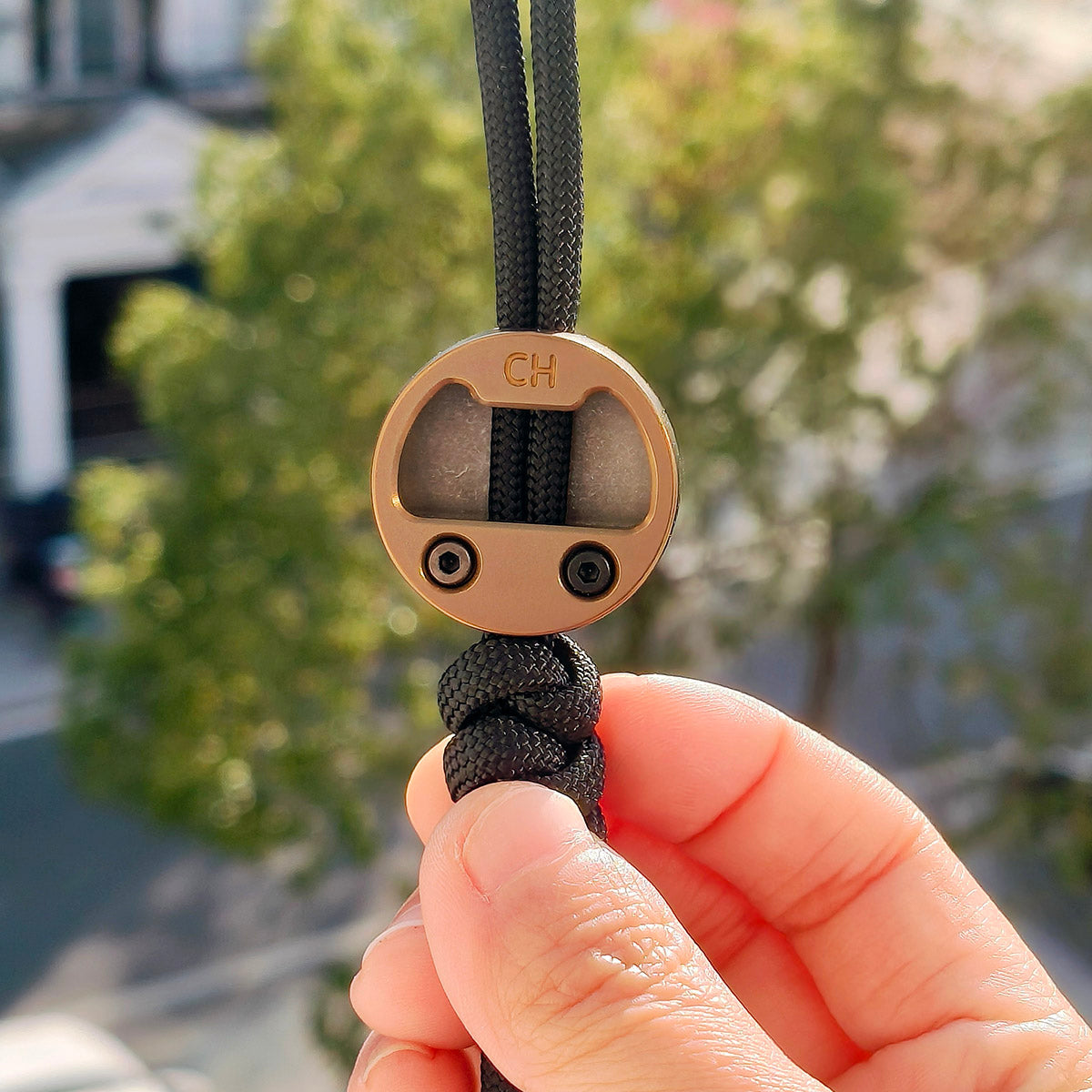 Cpprhd POP Bead Titanium Bottle Opener Limited Paracord Knife Lanyard Bead Anodized Brown