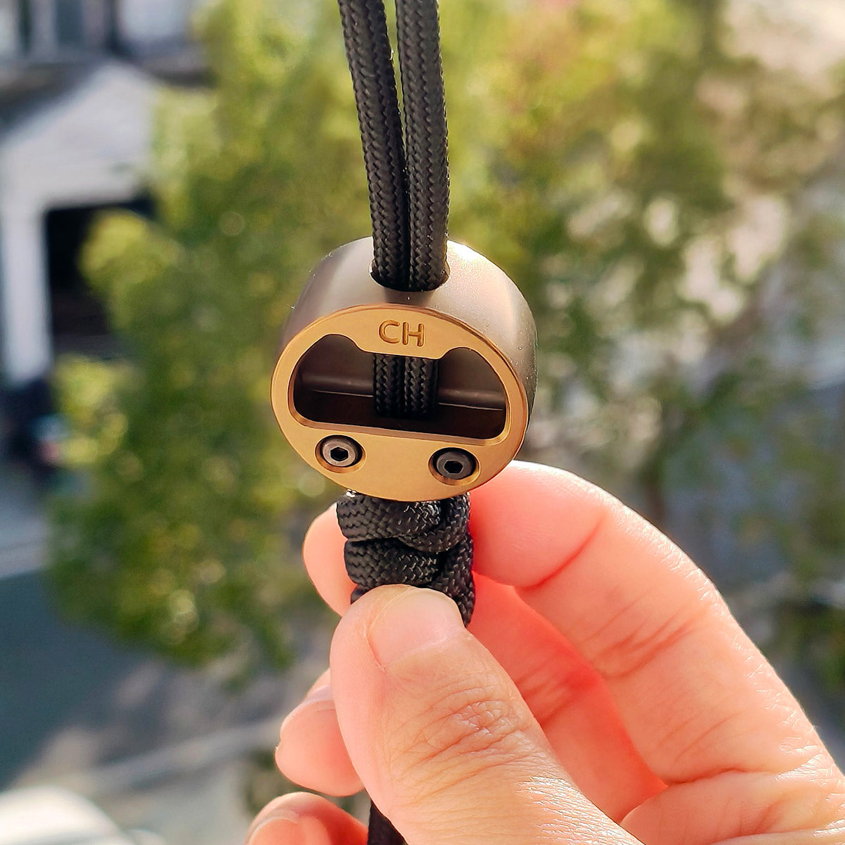 Cpprhd POP Bead Titanium Bottle Opener Limited Paracord Knife Lanyard Bead Anodized Brown