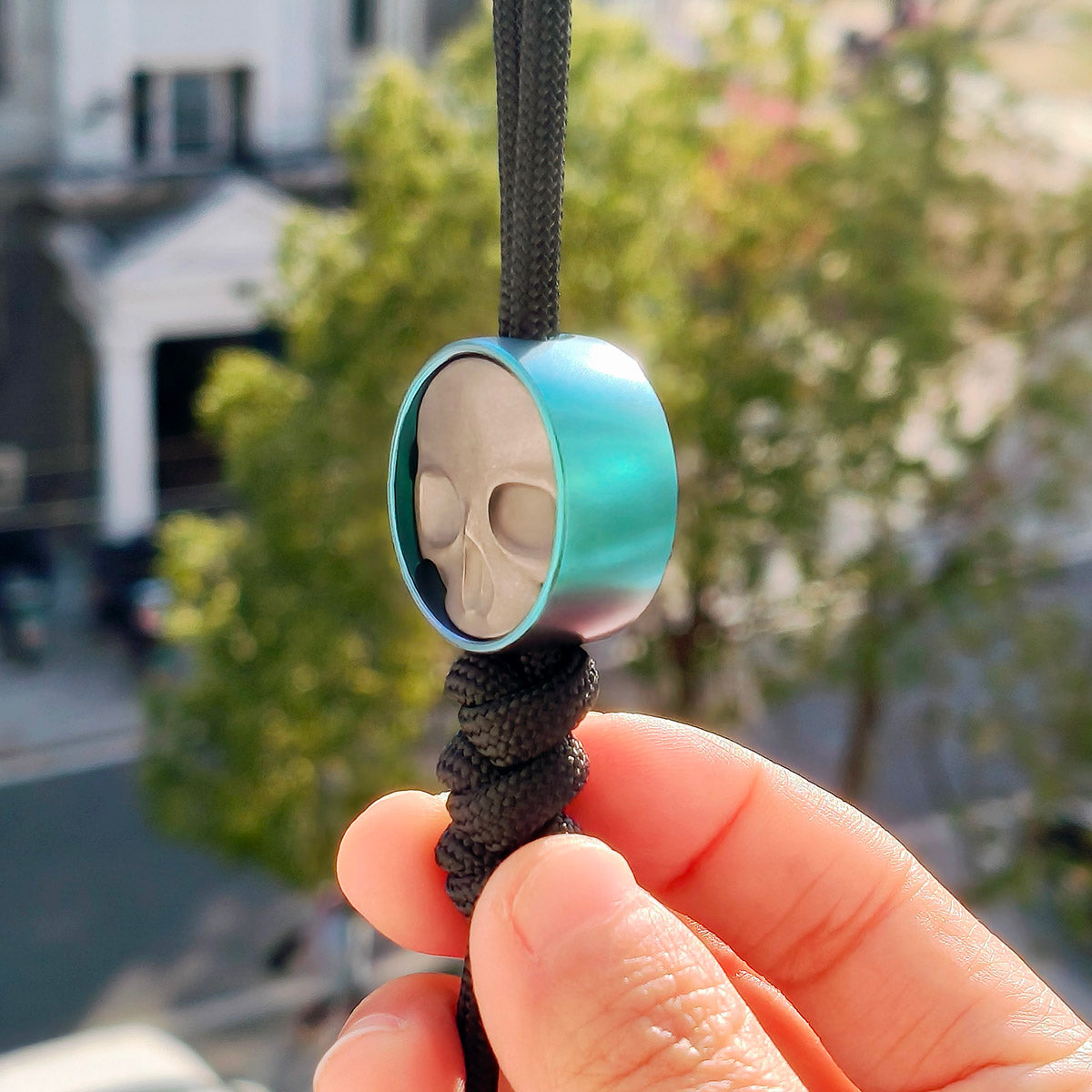 Cpprhd POP Titanium Bottle Opener Limited Paracord Knife Lanyard Bead Anodized Green