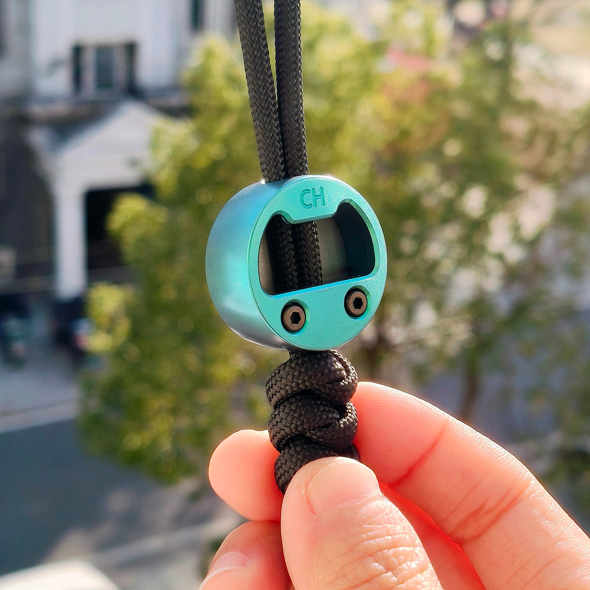 Cpprhd POP Titanium Bottle Opener Limited Paracord Knife Lanyard Bead Anodized Green