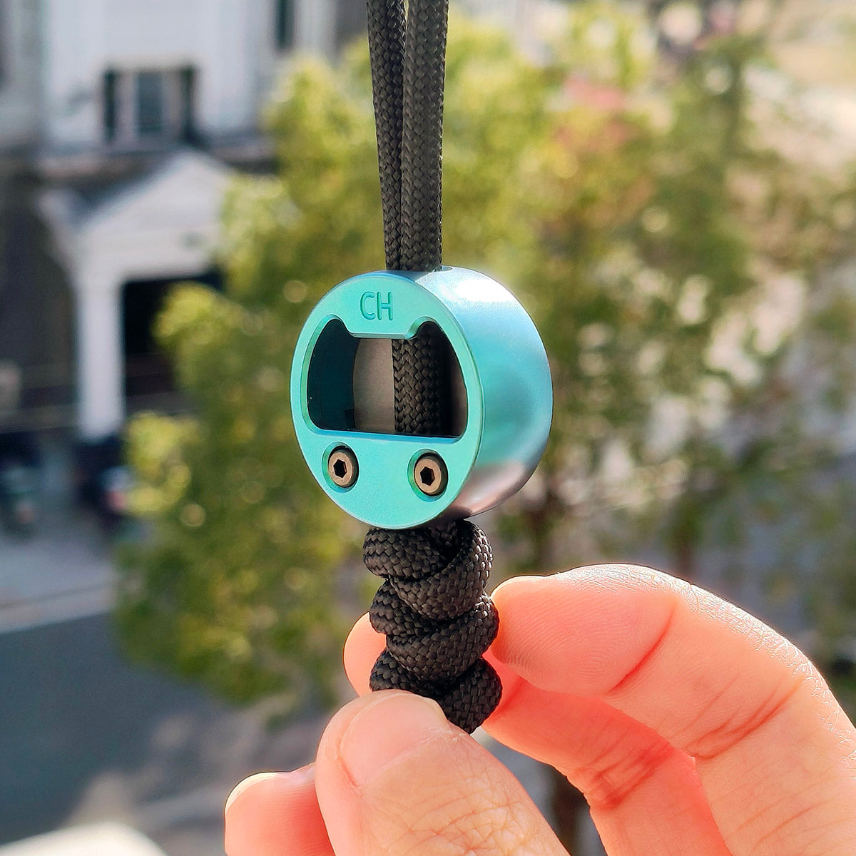 Cpprhd POP Titanium Bottle Opener Limited Paracord Knife Lanyard Bead Anodized Green