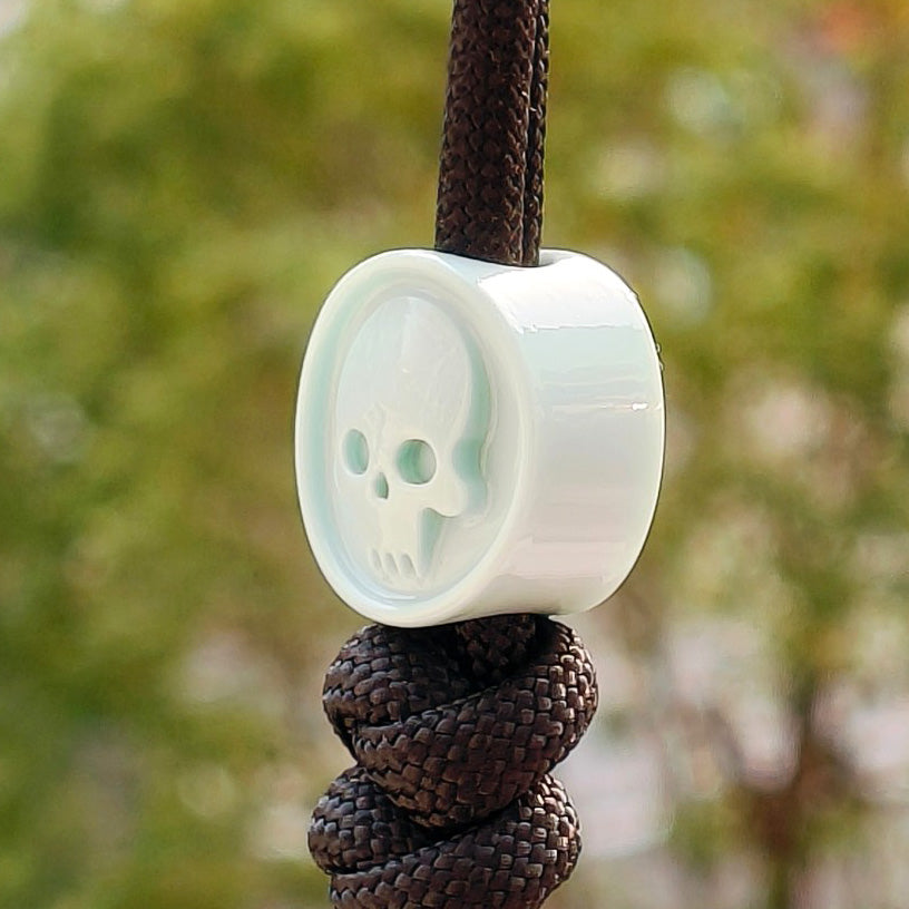 SnakeSword Resin Lanyard Beads Tiffany Blue Resin Skull Knives Beads 3 PCS