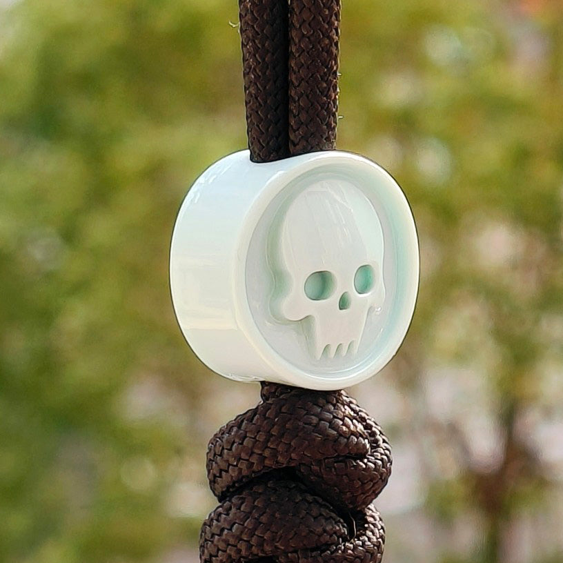 SnakeSword Resin Lanyard Beads Tiffany Blue Resin Skull Knives Beads 3 PCS