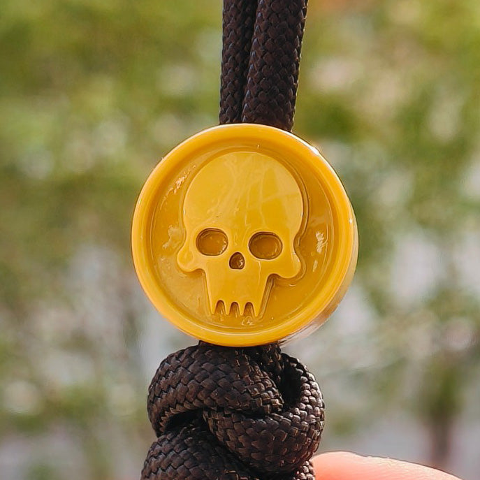 SnakeSword Resin Lanyard Beads Yellow Resin Skull Knife EDC Beads 3 PCS