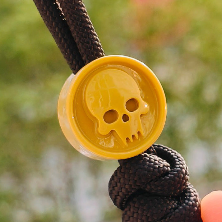 SnakeSword Resin Lanyard Beads Yellow Resin Skull Knife EDC Beads 3 PCS