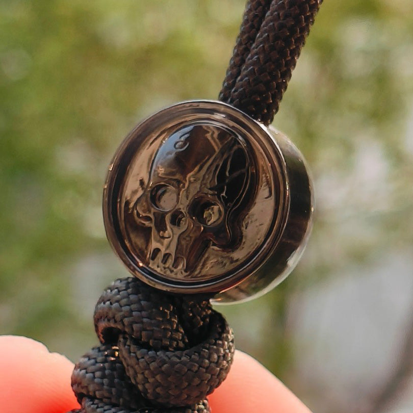 SnakeSword Resin Lanyard Beads Transparent Black Resin Skull Knife EDC Pendant 3 PCS