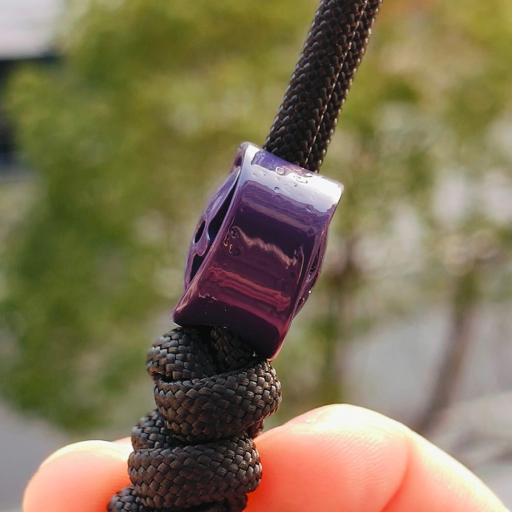 SnakeSword Resin Lanyard Beads Purple Resin Skull Knife Beads EDC Pendant 3 PCS