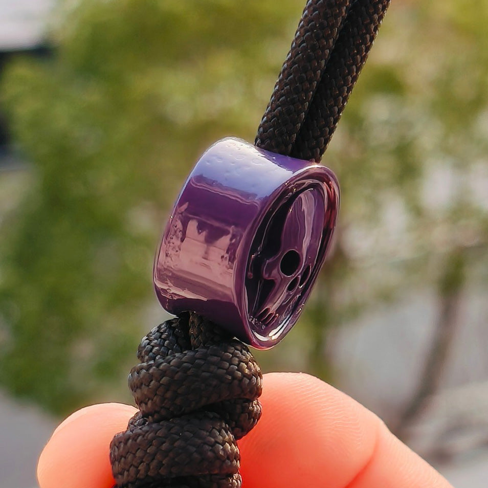 SnakeSword Resin Lanyard Beads Purple Resin Skull Knife Beads EDC Pendant 3 PCS