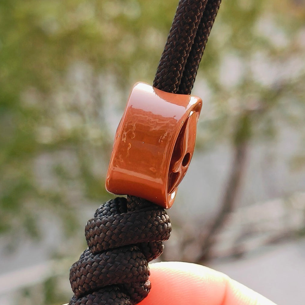 SnakeSword Resin Lanyard Beads Brown Resin Skull Knife Beads EDC Pendant 3 PCS