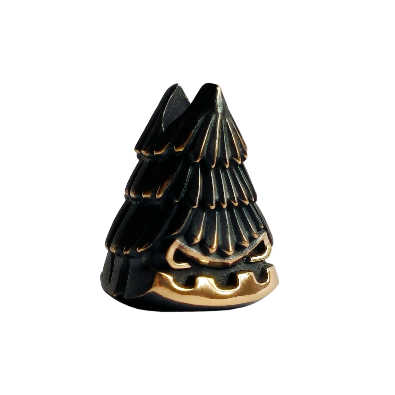 Alexander Peshkov ELKQ Christmas tree Brass lanyards beads Edc Pendant Knife Bead