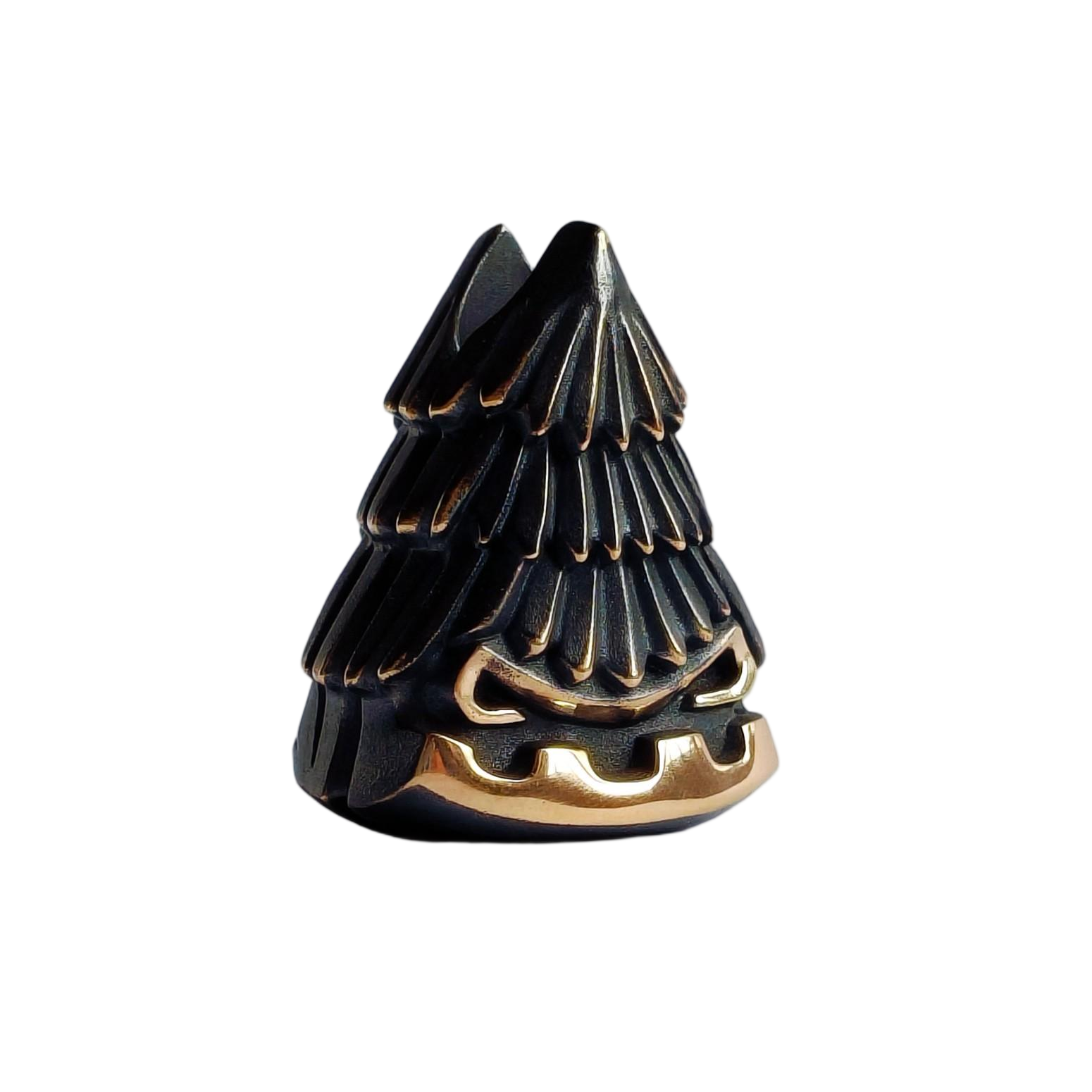 Alexander Peshkov ELKQ Christmas tree Brass lanyards beads Edc Pendant Knife Bead