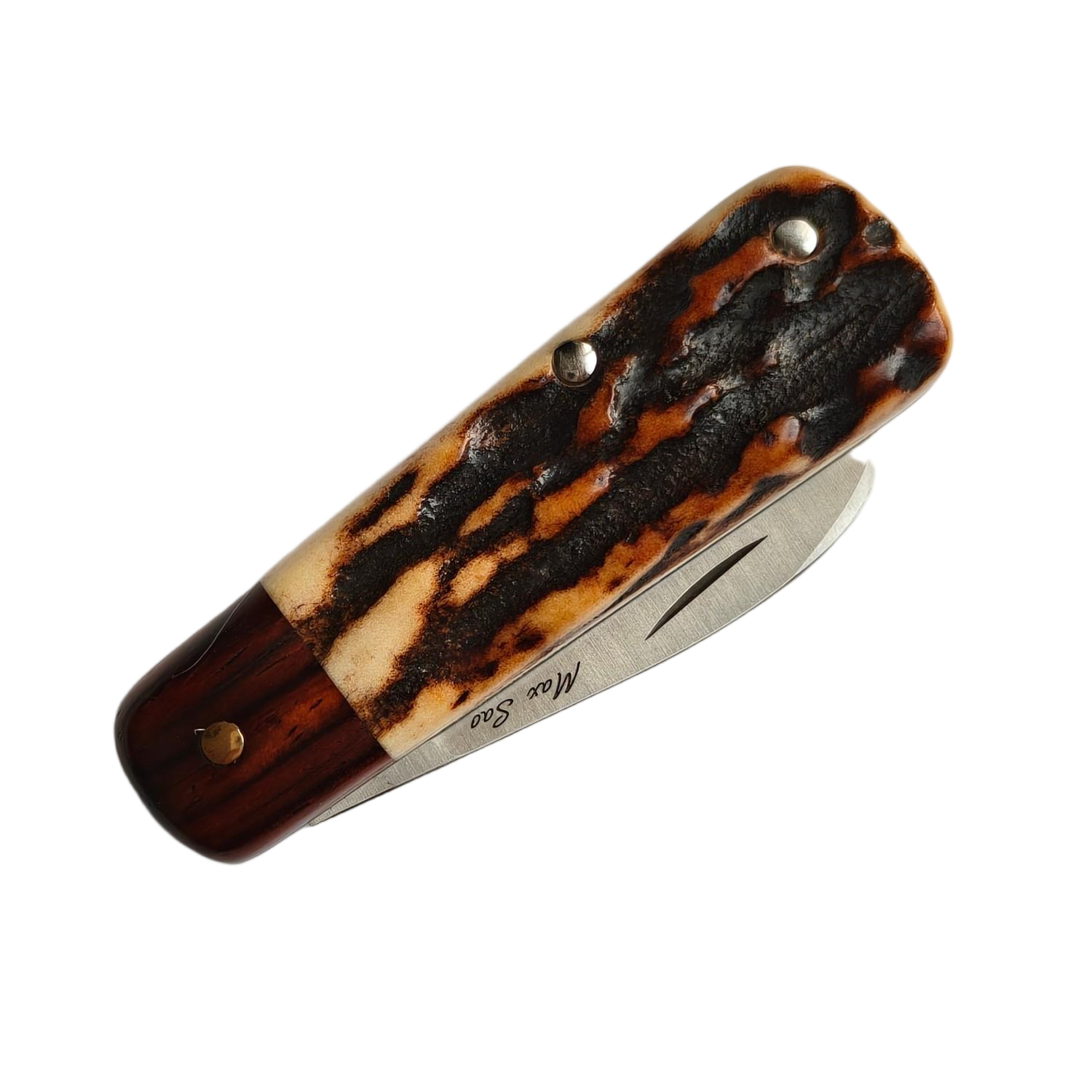 Sao Knife Pocket Knife 14C28N Blade Deer antler stalk Handle SK260514-2