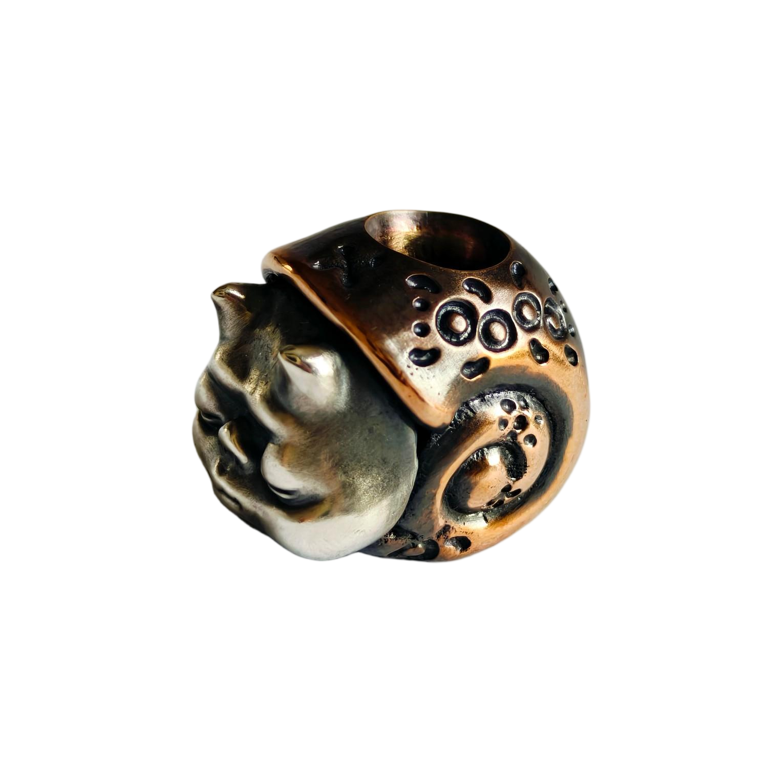 Phase Objects New Snail Bead Brass Silver Custom Knife lanyard bead Handmake