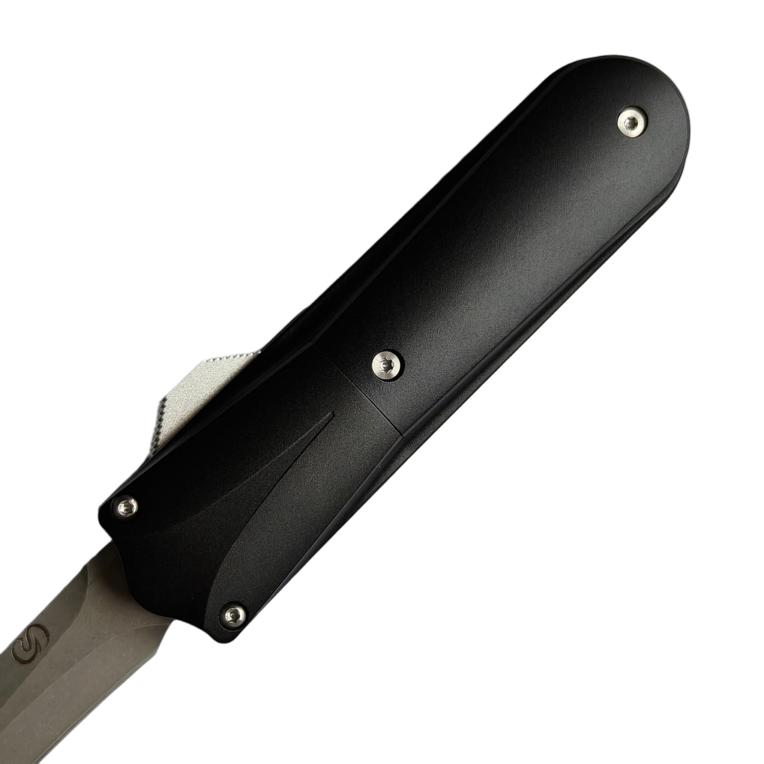 Sao Knife OTF Knife CPM-20CV Blade Aluminum Handle Mammoth ivory Patch