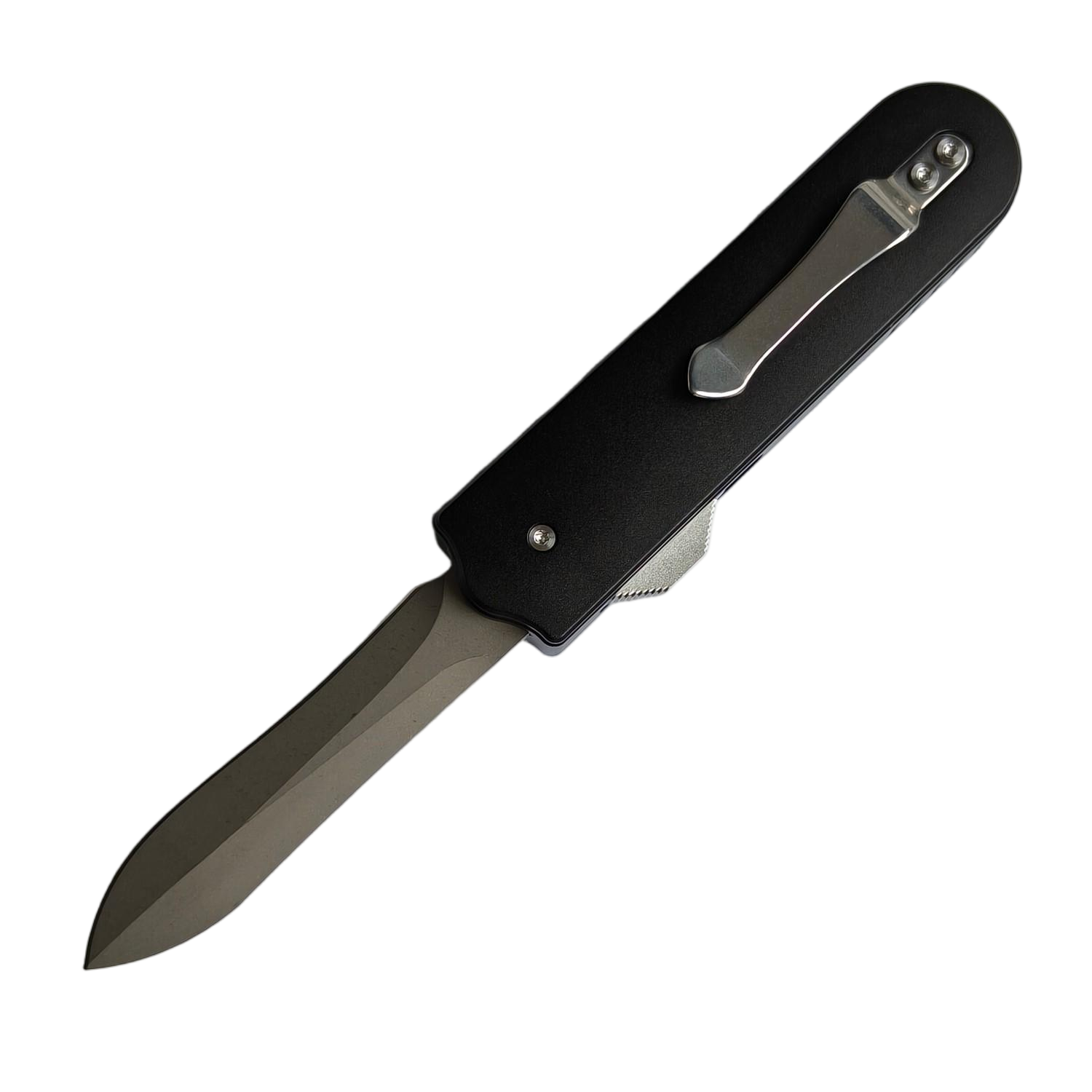 Sao Knife OTF Knife CPM-20CV Blade Aluminum Handle Mammoth ivory Patch