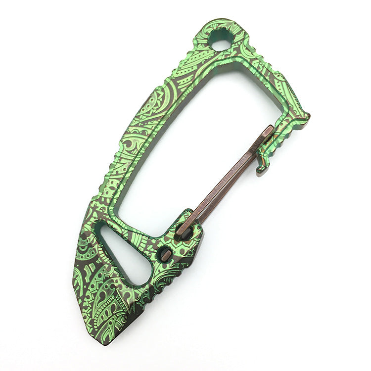 Ti2 Design Vox HALO Titanium Key Chain Etching anodizing Custom Green