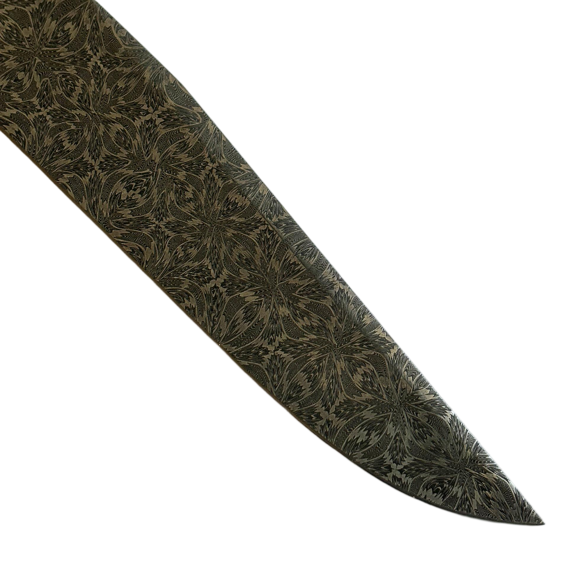 Jimmy Yang Damascus Steel and Water Deer Antler Handle Custom Bowie Knife