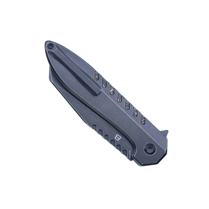 KANSEPT Kosame T1093F3 154CM Blade Titanium Handle Button Lock