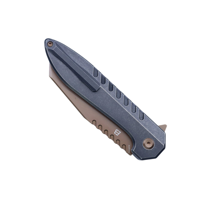 KANSEPT Kosame T1093F7 154CM Blade Titanium Handle Button Lock